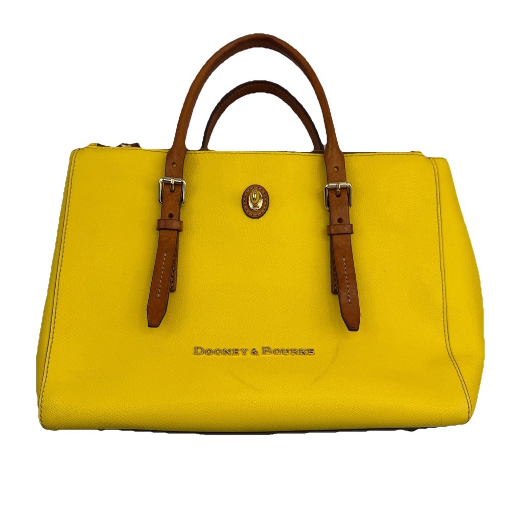 Dooney & Bourke Claremont‎ Miller Yellow Leather Satchel Purse Handbag